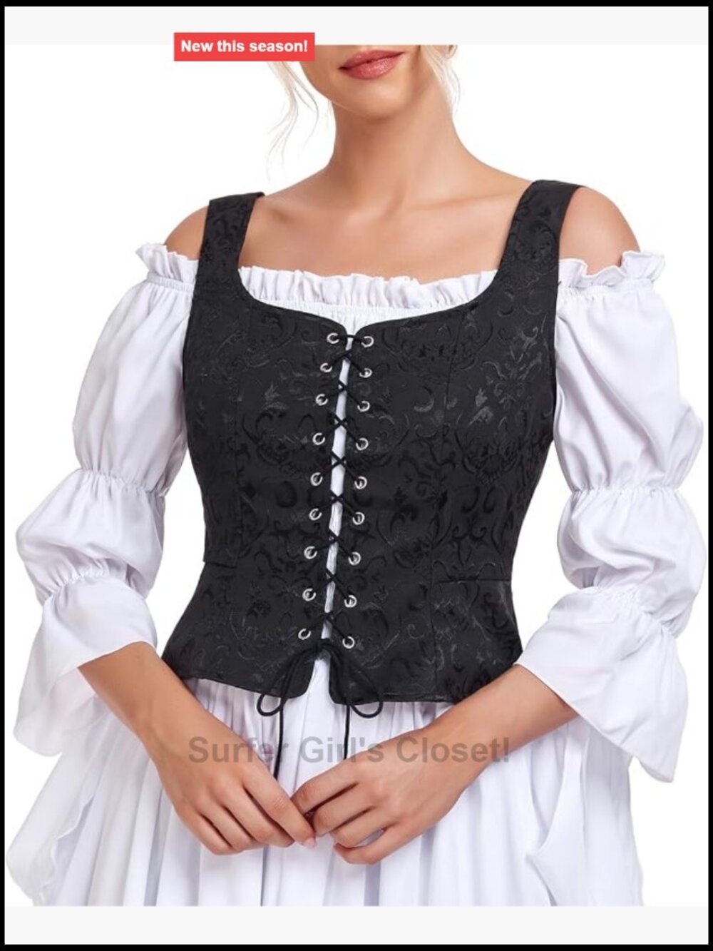 Women's Corset Bustier Vest Faux Suede Renaissance Pirate Costume